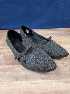 Skechers Black & Gray Heather Cleo Flats